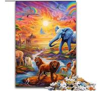 Puzzles pour Adultes 1000 pièces Animaux d'Afrique Puzzle Jeu de décoration à Faire soi-même Stimulant, Jouet interactif Familial (Taille : 50x75cm)
