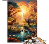 Puzzles pour Adultes 1000 pièces Animaux d'Afrique Puzzle Jeu de décoration DIY Stimulant pour Le Cerveau, Jouet interactif Familial (Taille : 50x75cm)