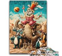 Puzzles pour Adultes 1000 pièces Animaux du Cirque Jeu Familial Anti-Stress Défi Difficile Collection d'artistes, Beaux-Arts 26x38cm