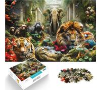 Puzzles pour Adultes 1000 pièces Animaux mystérieux de la Jungle Fait de Bois，pour et à partir de 14 Ans et Plus Jouet éducatif pour Apprendre Cadeaux intéressants pour réduire Le Stress。