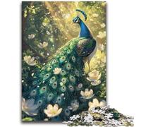 Puzzles pour Adultes 1000 pièces Animaux Paon Jouets Jeux éducatifs Soulagement du Stress Convient pour la décoration de Bureau 26x38cm
