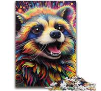 Puzzles pour Adultes 1000 pièces, Animaux psychédéliques, Raton Laveur, Jouets éducatifs, Jeux familiaux, Cadeaux d'anniversaire Uniques (75x50cm)