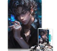 Puzzles pour Adultes 1000 pièces Anime Boy, Jeu Stimulant et Jeu Familial avec Affiche et fiche de Questions-réponses (75x50cm)