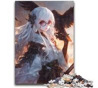 Puzzles pour Adultes 1000 pièces Anime Crow Girl, Staycation Kill Time avec Affiche et fiche de Questions-réponses Assorties (26x38cm)