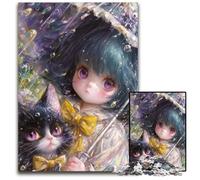Puzzles pour Adultes 1000 pièces Anime Girl Wizard Puzzles en Carton Décorations pour la Maison Défi Familial Jouets pour Hommes Femmes aînés Seniors 26x38cm