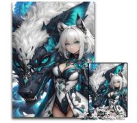 Puzzles pour Adultes 1000 pièces Anime Wolf Girl Puzzles Difficiles pour Adultes Jeu interactif Familial Cadeau Artisanal avec Illustrations colorées 1000 pièces (75 x 50 cm)