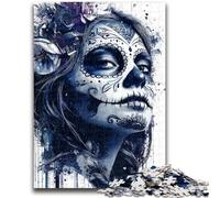Puzzles pour Adultes 1000 pièces Aquarelle Crâne Mexicain Jeux éducatifs Jeu éducatif pour Anniversaire, Noël pour et 14 Ans 50x75cm