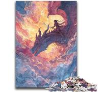 Puzzles pour Adultes 1000 pièces Aquarelle Dessin animé Dragon Décompressant Intellectuel Jouet Éducatif Superbes Cadeaux et Jouets 26x38cm