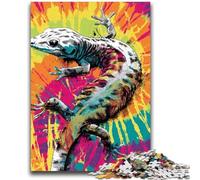 Puzzles pour Adultes 1000 pièces Aquarelle Gecko Défi d'intelligence cérébrale Jouets addictifs Cadeau d'anniversaire, Cadeaux, Art Mural 50x75cm