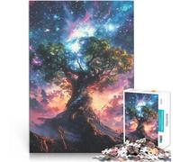 Puzzles pour Adultes 1000 pièces Arbre de Terre Brumeux éthéré et Cosmique Brillant défi éducatif Jeu de défi Unique 38x26cm