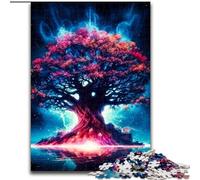 Puzzles pour Adultes 1000 pièces Arbre de Vie Cosmique en Bois, décoration Artistique DIY Parfaite ou Cadeau d'anniversaire 50x75cm pour Jeu interactif en Famille
