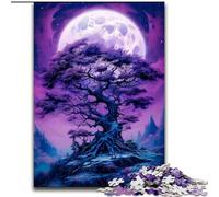 Puzzles pour Adultes 1000 pièces Arbre de Vie Cosmique en Bois, idée Cadeau Unique de décoration d'intérieur à Faire soi-même 50x75cm Fête d'anniversaire pour Hommes Femmes