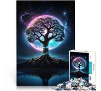 Puzzles pour Adultes 1000 pièces Arbre de Vie Cosmique Séjour Anti-Stress pour Tuer Le Temps Jeu éducatif pour Anniversaire, Noël 50x70cm