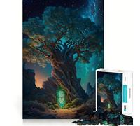 Puzzles pour Adultes 1000 pièces Arbre de Vie Jeu d'ajustement précis Casse-tête Cadeau Moment de détente et de Divertissement Cadeau Artistique de Noël (50x75cm)