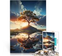 Puzzles pour Adultes 1000 pièces Arbres Jeux Jouets Cadeau 26x38cm Défi d'intelligence cérébrale Jouets addictifs pour Adolescents 14 Ans et Plus