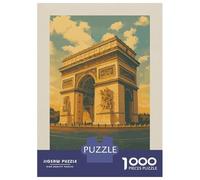 Puzzles Pour Adultes 1000 Pièces Arc De Triomphe Paris Vintage Puzzles Pour Adolescents Vacances À La Maison Tuer Le Temps Stimuler Le Cerveau Cadeaux D'anniversaire Et De Noël Uniques 70x50cm/1000pcs
