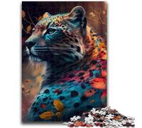 Puzzles pour Adultes 1000 pièces Arc-en-Ciel Léopard Jeu de réflexion Jeu éducatif pour Anniversaire, Noël pour Les 14 Ans 26x38cm