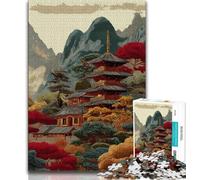 Puzzles pour Adultes 1000 pièces Architecture de Style Japonais, Jeux éducatifs Décoration de la Maison Jeu éducatif pour Anniversaire, Noël (75x50cm)