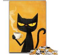 Puzzles pour Adultes 1000 pièces Art Abstrait Chat Noir, Jouet éléphant Jeu intellectuel Cadeau d'anniversaire, Cadeaux, Art Mural pour Les 14 Ans et Plus (Taille 26x38cm)