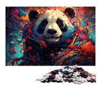 Puzzles pour Adultes 1000 pièces Art Animal Panda Puzzles Coloré Décoration d'intérieur et Jeu Familial interactif, 50x75cm / 19,68x29,52 Pouces