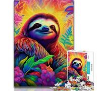 Puzzles pour Adultes 1000 pièces Art Animal Paresseux, Jouet éducatif intellectuel décompressant, Cadeau d'anniversaire, Cadeaux (75x50cm)