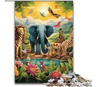 Puzzles pour Adultes 1000 pièces Art Animal World en Bois, Un pour s'amuser en Famille 50x75cm Un Casse-tête Stimulant - Jouet Relaxant pour Adolescents