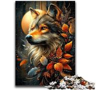 Puzzles pour Adultes 1000 pièces Art Animalier du Loup Aidez Le Cerveau à exercer des Jouets addictifs pour cultiver la Patience Une œuvre d'art 38x26cm