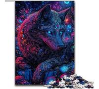 Puzzles pour Adultes 1000 pièces Art Animalier du Loup, Jeu Familial Anti-Stress, défi Difficile, renforce l'amour Entre Couples (Taille 26x38cm)