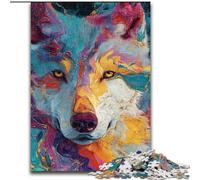 Puzzles pour Adultes 1000 pièces Art Animalier Loup, à partir de 14 Ans, Jeux éducatifs à Domicile, Jouets à Faire soi-même, œuvres d'art, Cadeau (Taille 26x38cm)