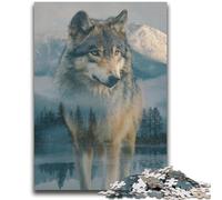 Puzzles pour Adultes 1000 pièces Art Animalier Loup Difficile à réaliser mais Amusant et Humoristique Cadeau d'anniversaire, Cadeaux, Art Mural 26x38cm