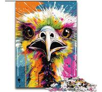 Puzzles pour Adultes 1000 pièces Art Animalier Puzzles d'autruche 1000 pièces pour Adultes Casse-tête Stimulant pour Adolescents, soirée de Jeux en Famille Amusante (Taille 26x38cm)