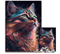 Puzzles pour Adultes 1000 pièces Art Cat Puzzles Difficiles pour Adultes Design Complexe pour Adolescents, décoration DIY et Divertissement Stimulant pour Le Cerveau 50x75cm/19,68x29,52 Pouces