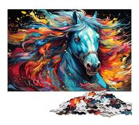 Puzzles pour Adultes 1000 pièces Art coloré Cheval Décoration de la Maison Puzzles Cadeaux de Noël 1000 PCS (75x50cm)