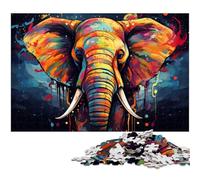 Puzzles pour Adultes 1000 pièces Art coloré Éléphant Animal Puzzle Jouets Décoration intérieure Unique et Cadeaux Convient aux Adolescents de 14 Ans et Plus 1000 pièces (75 x 50 cm)