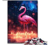Puzzles pour Adultes 1000 pièces Art coloré Flamingo Puzzle en Carton Casse-tête Stimulant, soirée de Jeux en Famille (Taille 26x38cm)