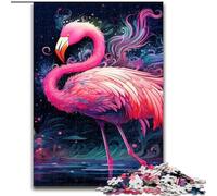 Puzzles pour Adultes 1000 pièces Art coloré Flamingo Puzzles en Carton Décoration d'intérieur Jeu de Casse-tête pour Adolescents et Interaction familiale Taille : 38x26cm