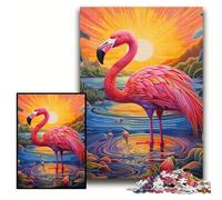 Puzzles pour Adultes 1000 pièces Art coloré Flamingo Puzzles pour Adultes Taille 50x75cm Cadeau Parfait pour Les Parents, Les Amoureux, Les Amis - 14 Ans et Plus