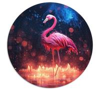 Puzzles pour Adultes 1000 pièces Art coloré Flamingo Puzzles Ronds pour 1000 pièces Idée Cadeau d'anniversaire, Jeu de Casse-tête Stimulant 67,5 x 67,5 cm