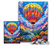 Puzzles pour Adultes 1000 pièces Art coloré Montgolfière Puzzle en Carton 26x38cm Cadeau Parfait pour Les Parents, Les Amoureux, Les Amis - 14 Ans et Plus