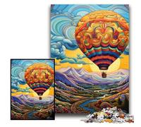 Puzzles pour Adultes 1000 pièces Art coloré Montgolfière Puzzles Jeux en Famille Soirée Amusante, Œuvre décorative DIY Taille 26x38cm