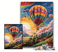 Puzzles pour Adultes 1000 pièces Art coloré Montgolfière Puzzles Jeux en Famille Soirée Amusante, Œuvre décorative DIY Taille 50x75cm