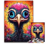 Puzzles pour Adultes 1000 pièces Art coloré Puzzles d'autruche Décoration intérieure colorée et Jeu Familial interactif, 26x38cm / 10,23x14,96 Pouces