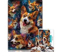 Puzzles pour Adultes 1000 pièces Art Corgi, Puzzles pour Adolescents, Jouets de Jeu, Chaque pièce est Unique - Jeu Familial Stimulant et Amusant (Taille 38x26cm)