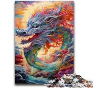 Puzzles pour Adultes 1000 pièces Art de Dragon coloré pour Les 14 Ans et Plus Jeux Amusants Activités Amusantes à la Maison, Cadeaux d'anniversaire, Cadeaux de Voyage 38x26cm