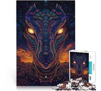Puzzles pour Adultes 1000 pièces Art des Dinosaures Fabriqué en Carton Convient aux Personnes âgées de 14 Ans et Plus Accueil Jeux éducatifs Jouets DIY De Superbes Cadeaux et Jouets。Taille：26x38cm
