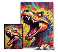 Puzzles pour Adultes 1000 pièces Art des Dinosaures Puzzle en Bois 50x75cm Cadeau Parfait pour Les Parents, Les Amoureux, Les Amis - 14 Ans et Plus