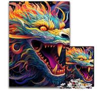 Puzzles pour Adultes 1000 pièces Art Dragon Chinois Puzzles pour Adultes Casse-tête Haute difficulté pour Adolescents 26x38cm / 10,23x14,96 Pouces