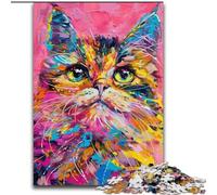 Puzzles pour Adultes 1000 pièces Art du Chat, Jouet éducatif et décompressant, Cadeau d'anniversaire, Cadeaux (Taille 50x75cm)