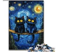 Puzzles pour Adultes 1000 pièces Art du Chat Noir, Jeux, Jouets, Cadeaux d'anniversaire Uniques pour Les Enfants de 14 Ans et Plus (Taille 50x75cm)
