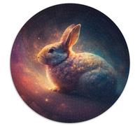 Puzzles pour Adultes 1000 pièces Art du Lapin Puzzle Rond 1000 pièces Idéal pour décorer et stimuler Le Cerveau Cadeau 67,5 x 67,5 cm